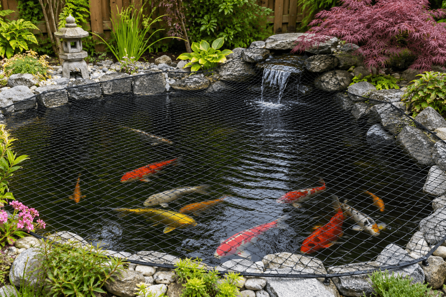 Pond Net to protect fish from Herons